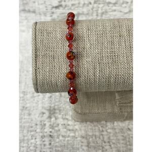 Lori Frantz-Koenig Orange Glass Bead Bracelet 8" #61172
